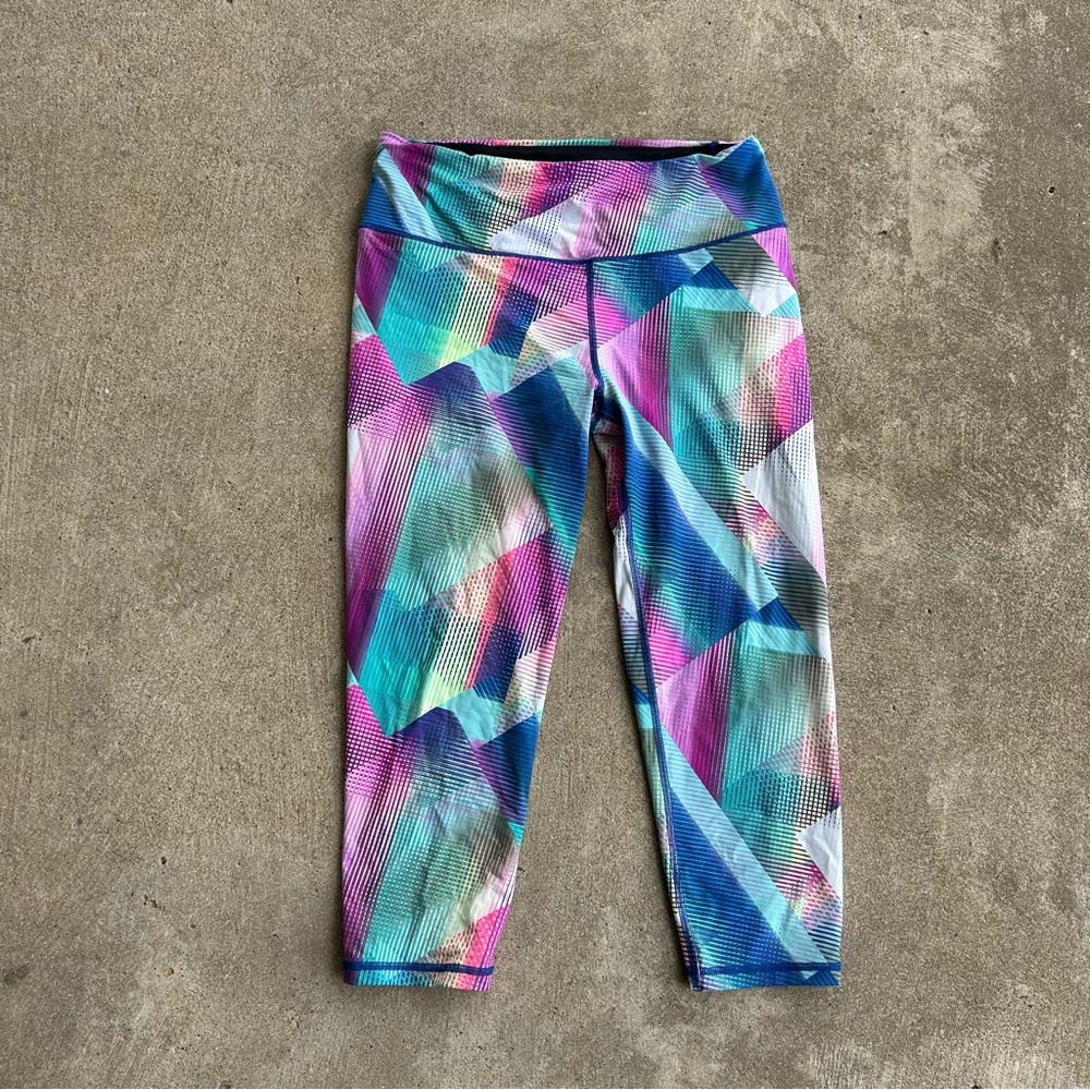 VSX Knockout Leggings Size L Large Cropped Geometric Colorful Athletic Pants